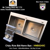 Chậu Rửa Bát 2 Hố Nano Kagol HNB8245C