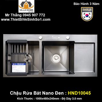 Chậu Rửa Bát 2 Hố 1 Bàn Nano Đúc Kagol HND10045