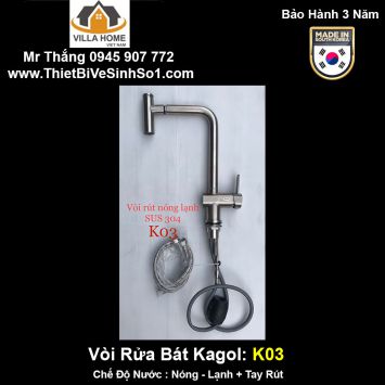 Vòi Rửa Bát Tay Rút Kagol K03