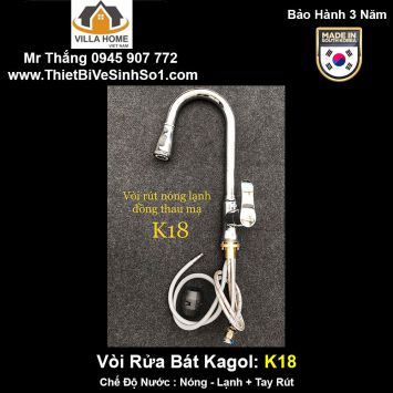 Vòi Rửa Bát Tay Rút Kagol K18