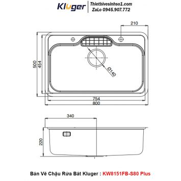 Chậu Rửa Bát Kluger KW8151FB-S80 Plus