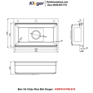 Chậu Rửa Bát Kluger KWF8161FB-S76