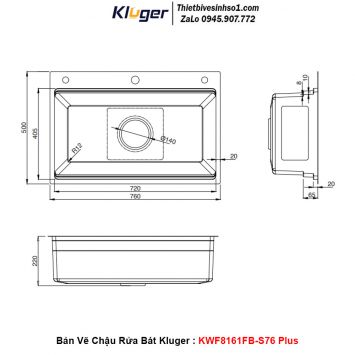 Chậu Rửa Bát Kluger KWF8161FB-S76 Plus