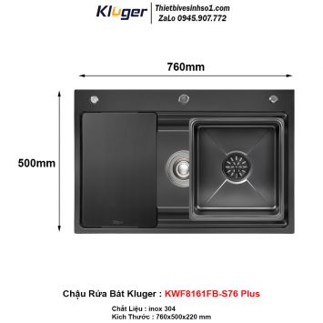 Chậu Rửa Bát Kluger KWF8161FB-S76 Plus