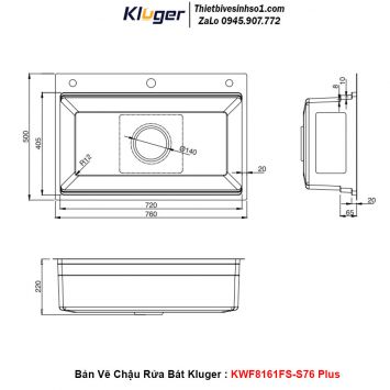 Chậu Rửa Bát Kluger KWF8161FS-S76 Plus