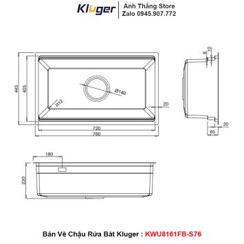 Chậu Rửa Bát Kluger KWU8161FB-S76