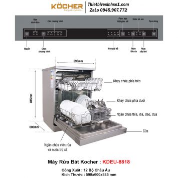 Máy Rửa Bát Kocher KDEU-8818