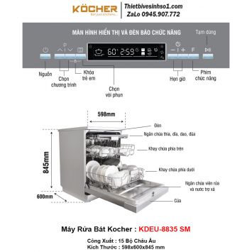 Máy Rửa Bát Kocher KDEU-8835 SM