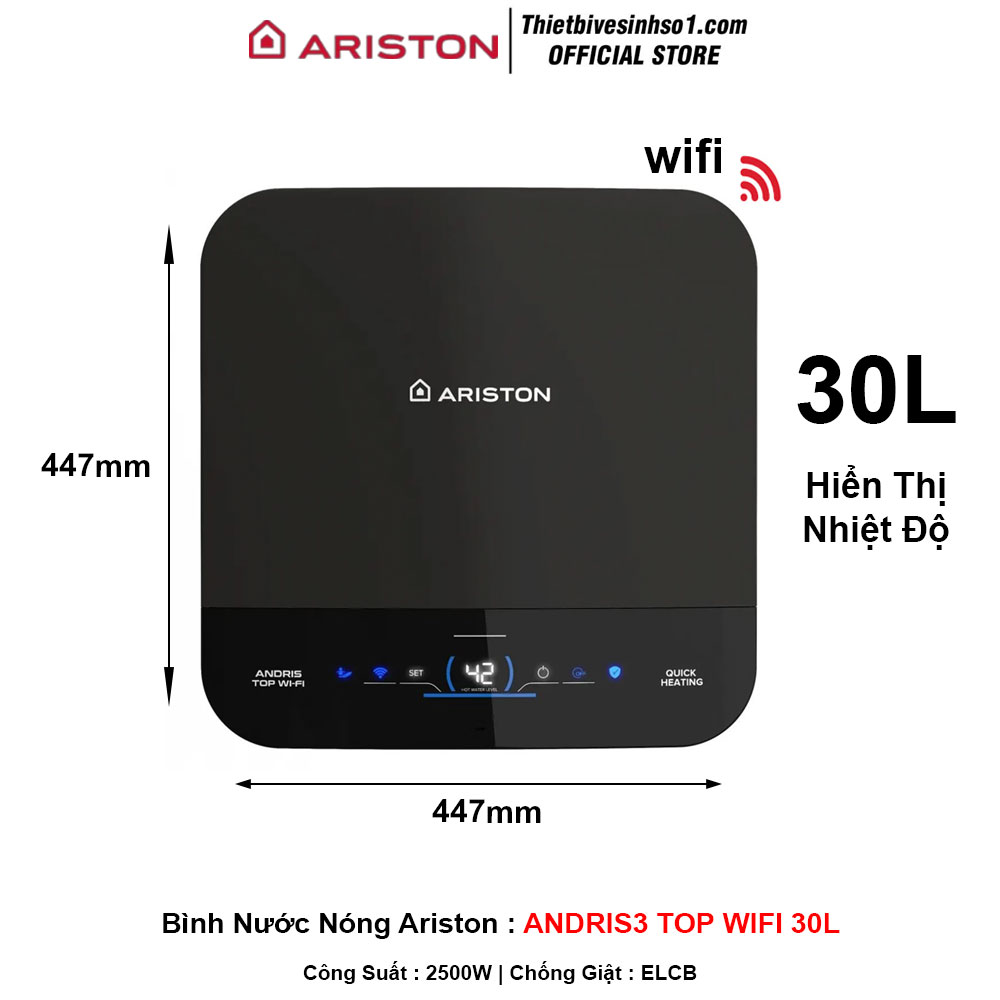 Bình Nước Nóng Ariston ANDRIS3 TOP WIFI 30L