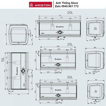 Bản Vẽ Bình Nước Nóng Ariston RS