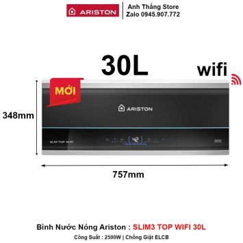 Bình Nước Nóng Ariston SLIM3 TOP WIFI 30L