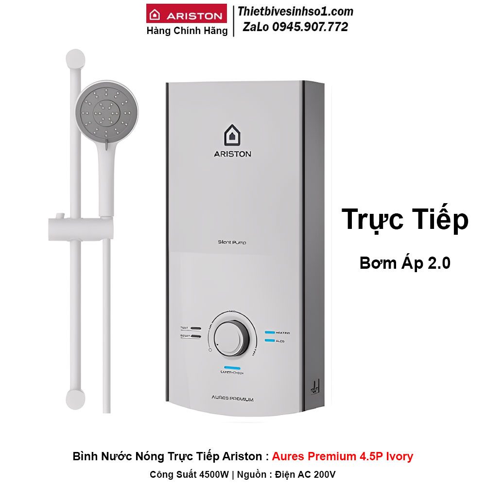 Bình Nước Nóng Ariston Trực Tiếp Premium 4.5P ivory