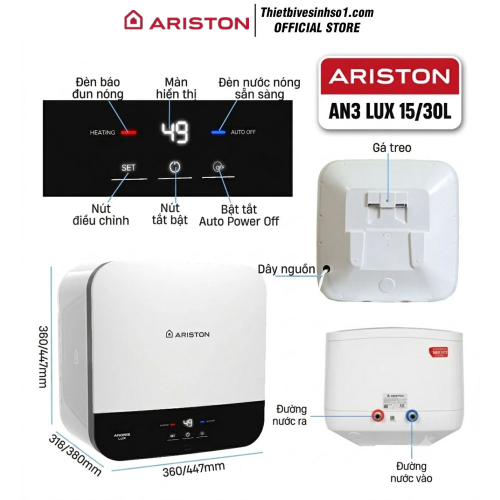 Bình Nước Nóng Ariston ANDRIS3 LUX Bình Nước Nóng Ariston ANDRIS3 LUX