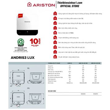 Bình Nước Nóng Ariston ANDRIS3 LUX