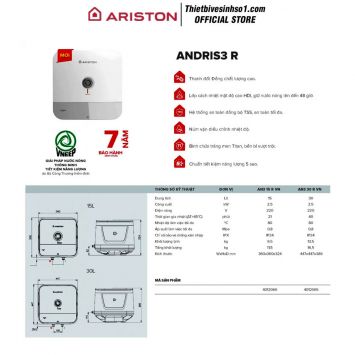 Bình Nước Nóng Ariston ANDRIS3 R