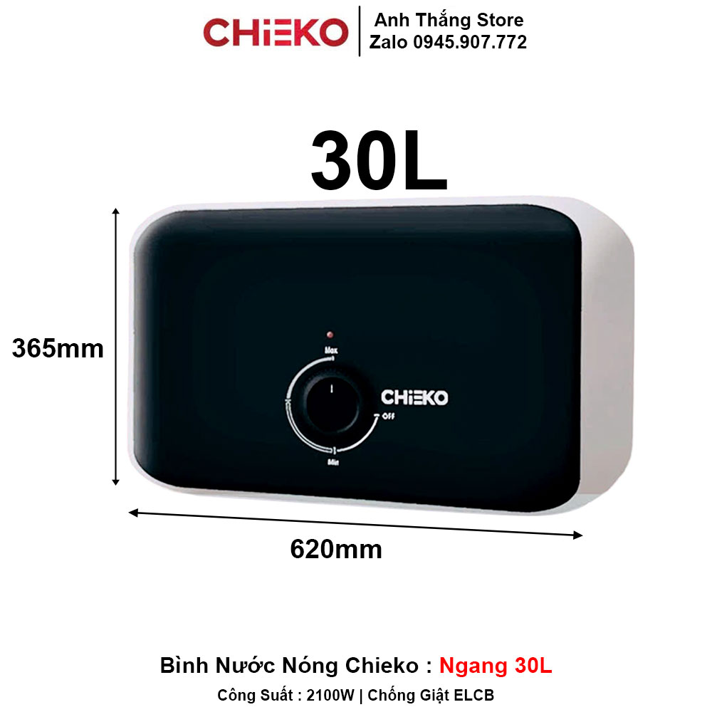 Bình Nước Nóng CHIEKO Ngang 30L