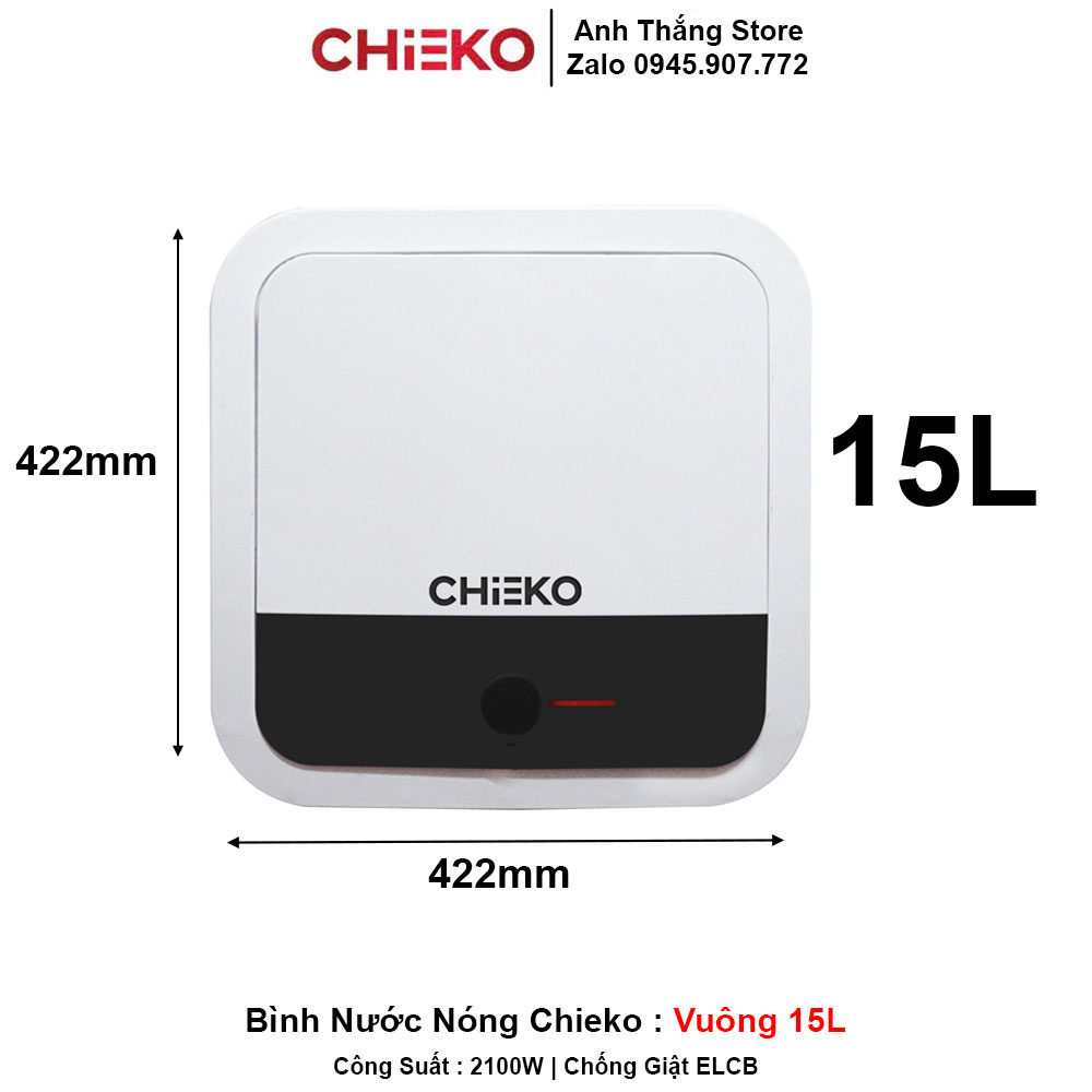 Bình Nước Nóng CHIEKO Vuông 15L