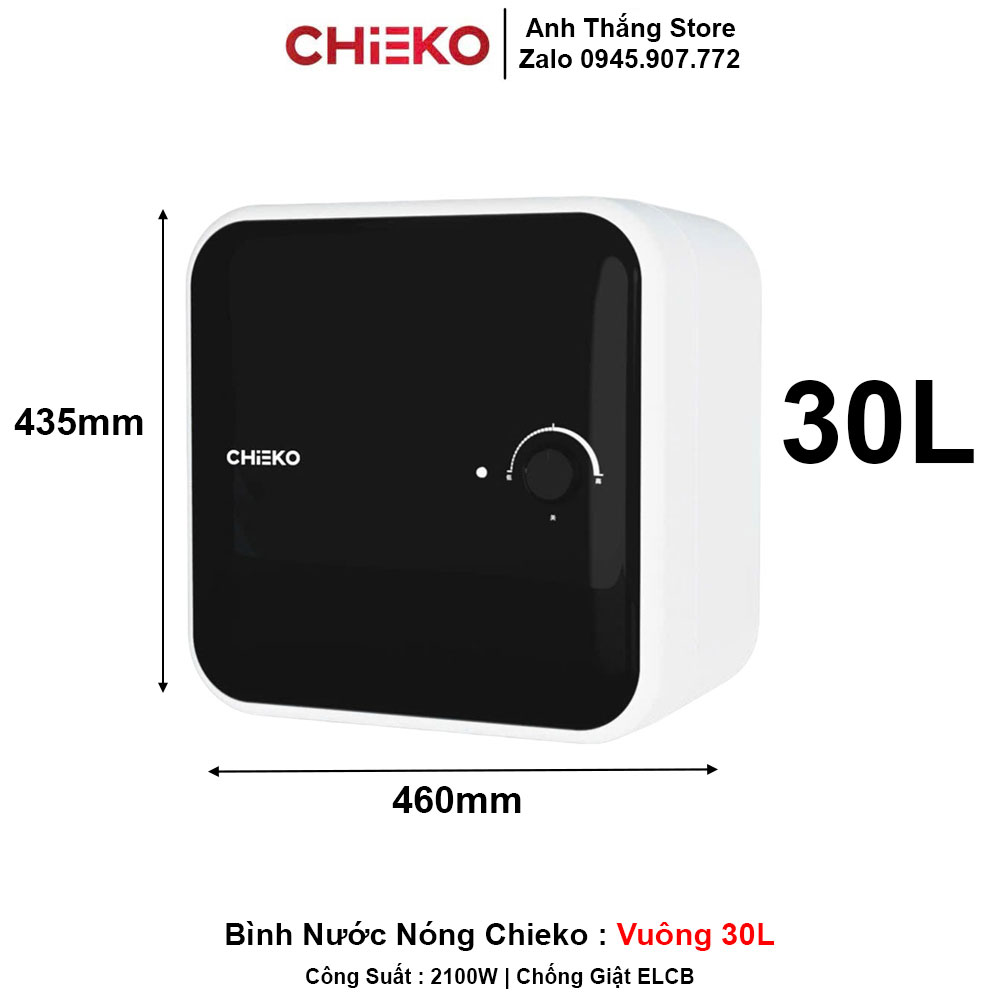 Bình Nước Nóng CHIEKO Vuông 30L