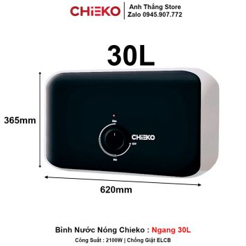 Bình Nước Nóng CHIEKO Ngang 30L