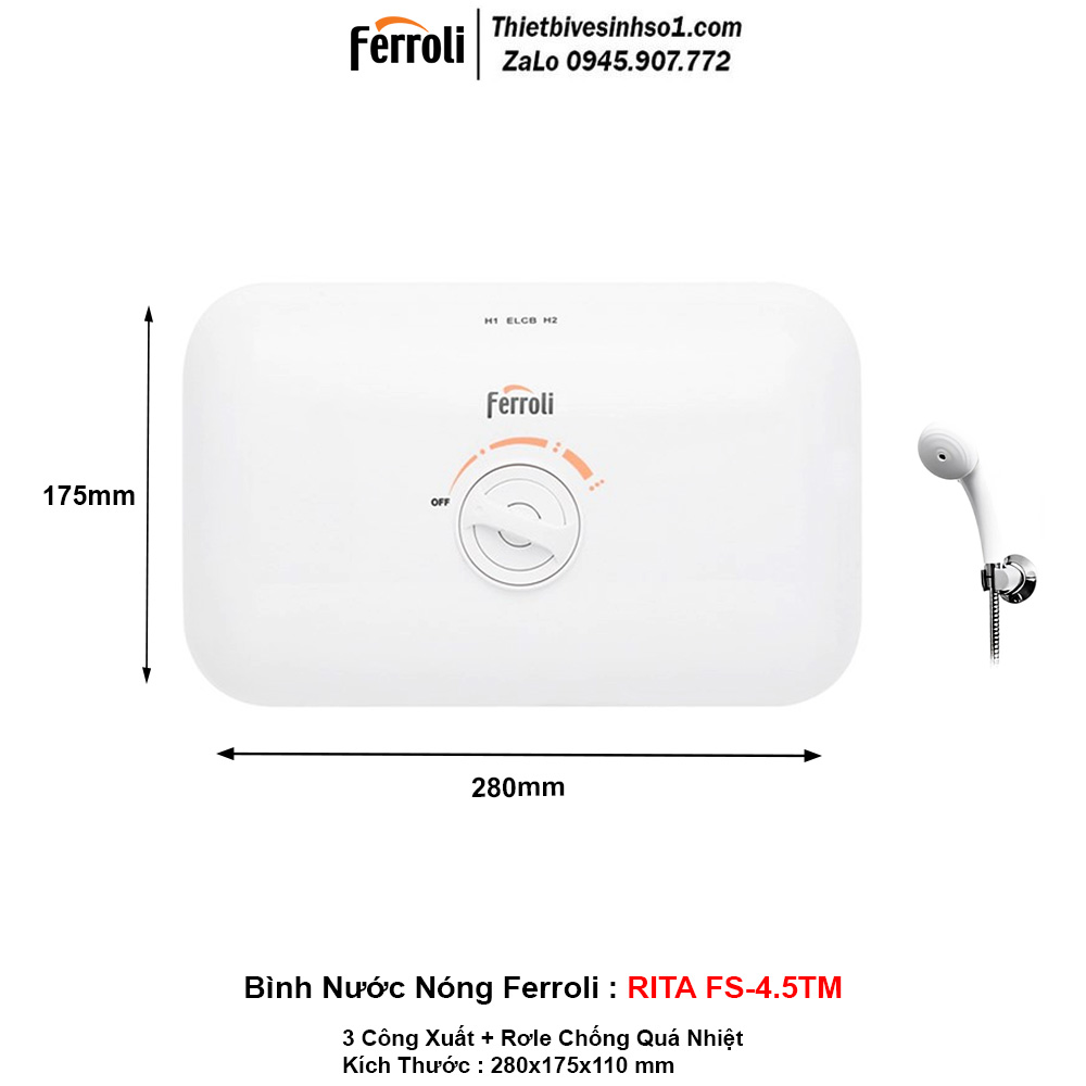 Bình Nước Nóng Trực Tiếp Ferroli RITA FS-4.5TM