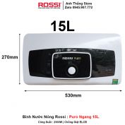 Bình Nước Nóng Rossi Puro Ngang 15L