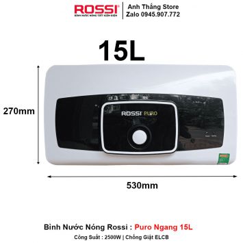 Bình Nước Nóng Rossi Puro Ngang 15L