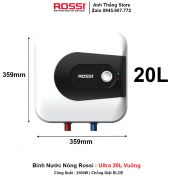 Bình Nước Nóng Rossi ULTRA Vuông 20L