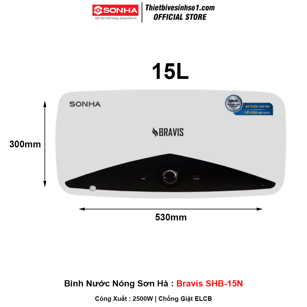 Bình Nước Nóng Sơn Hà Bravis SHB-15N