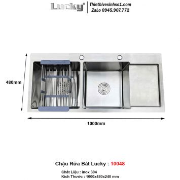 Chậu Rửa Bát 2 Hố Lucky 10048