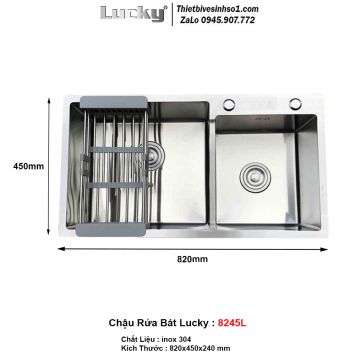 Chậu Rửa Bát 2 Hố Lucky 8245L