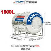 Bồn Nước inox Tân Mỹ Nằm 1000L