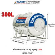 Bồn Nước inox Tân Mỹ Nằm 300L