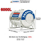 Bồn Nước inox Tân Mỹ Nằm 6000L