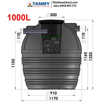 Bể Phốt Tự Hoại Septic Tân Mỹ Đứng 1000LD