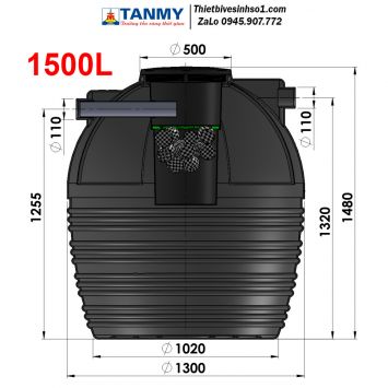 Bể Phốt Tự Hoại Septic Tân Mỹ Đứng 1500LD