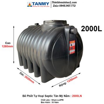 Bể Phốt Tự Hoại Septic Tân Mỹ Nằm 2000LN