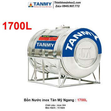 Bồn Nước inox Tân Mỹ Nằm 1700L