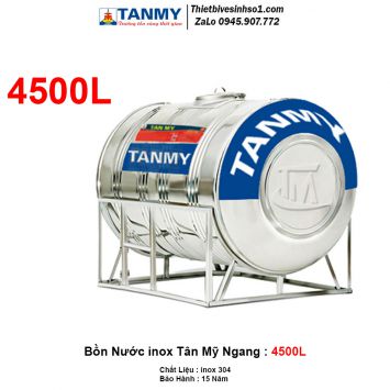Bồn Nước inox Tân Mỹ Nằm 4500L
