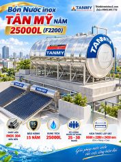 Bồn Nước inox Tân Mỹ Nằm 25000L-(F2200)