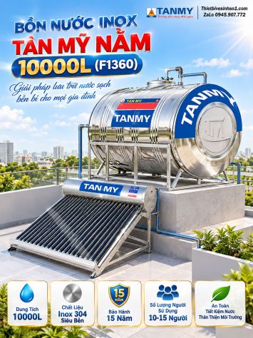 Bồn Nước inox Tân Mỹ Nằm 10000L-(F1360)