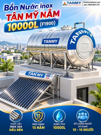 Bồn Nước inox Tân Mỹ Nằm 10000L-(F1900)