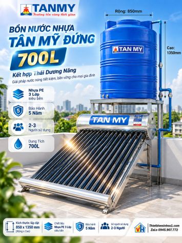 Bồn Nước Nhựa Tân Mỹ Đứng 700L