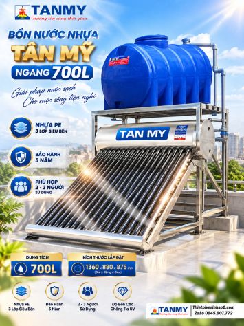 Bồn Nước Nhựa Tân Mỹ Ngang 700L