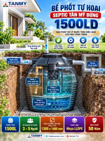 Bể Phốt Tự Hoại Septic Tân Mỹ 1500LD