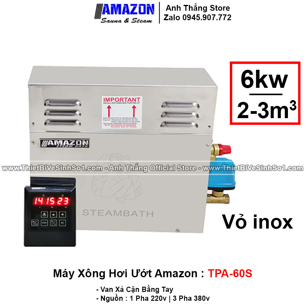 Máy Xông Hơi Ướt AMAZON 6KW TPA-60S