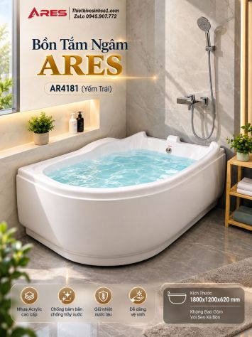 Bồn Tắm Ngâm Ares AR4181 (Yếm-Trái)