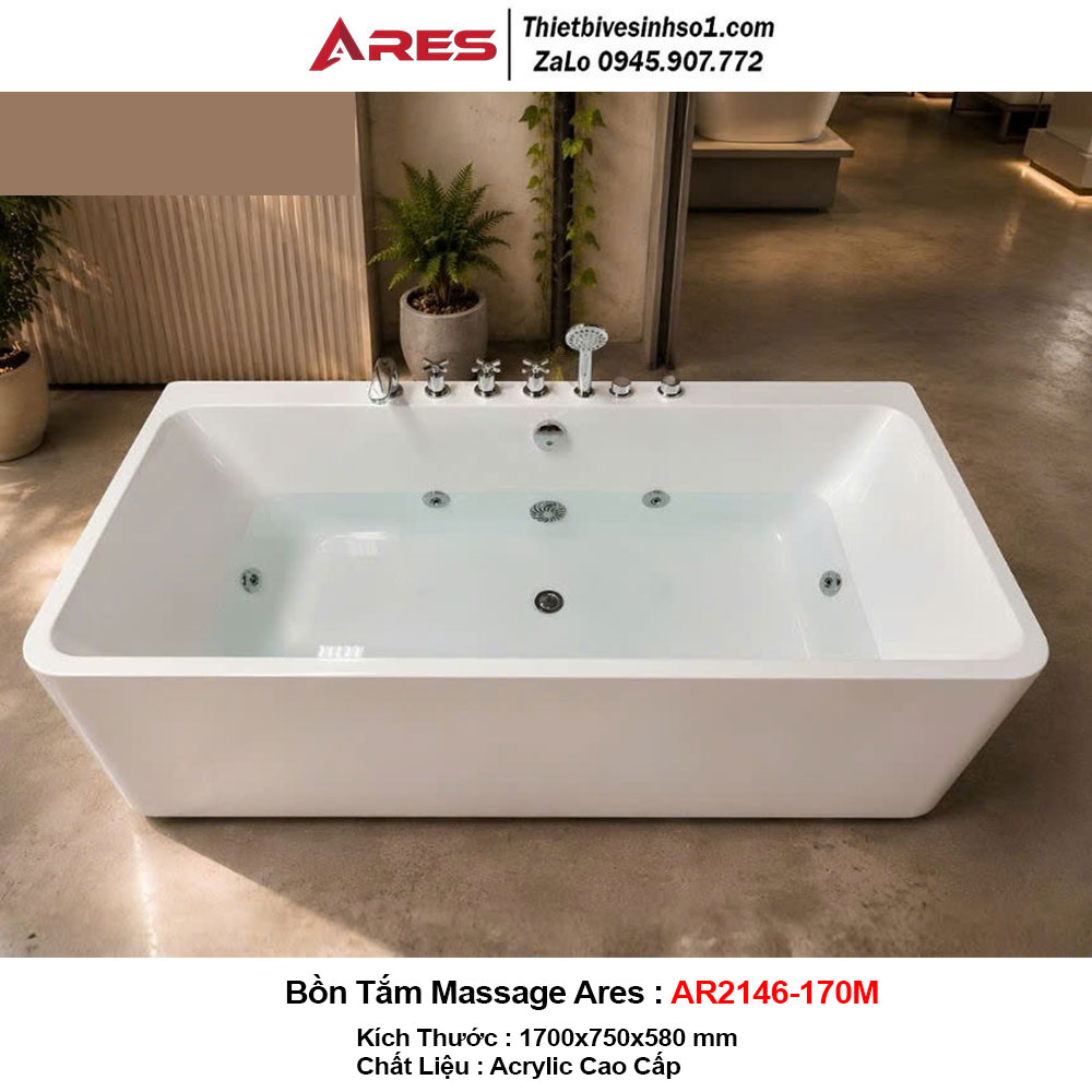 Bồn Tắm Massage Ares AR2146-170M Bồn Tắm Massage Ares AR2146-170M