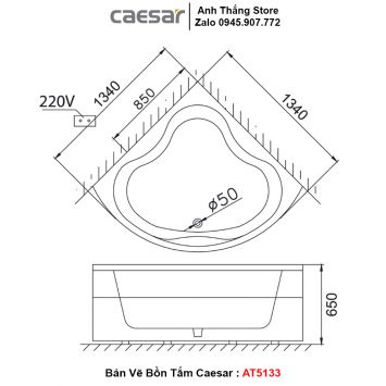 Bồn Tắm Góc Caesar AT5133