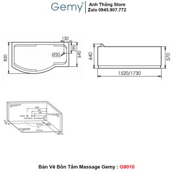 Bồn Tắm GEMY G9010