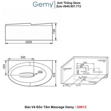 Bồn Tắm GEMY G9013